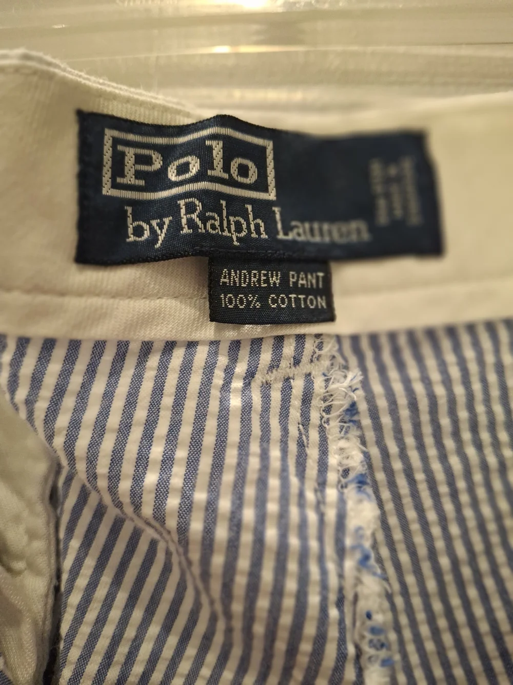 Polo by Ralph Lauren  Blue & White Striped Seersucker Blazer and Pant Set